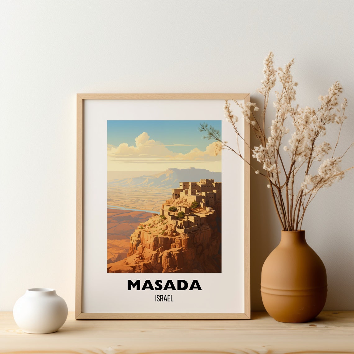 Masada Israel Ancient Desert Fortress Cliff View Travel Poster - Image 2