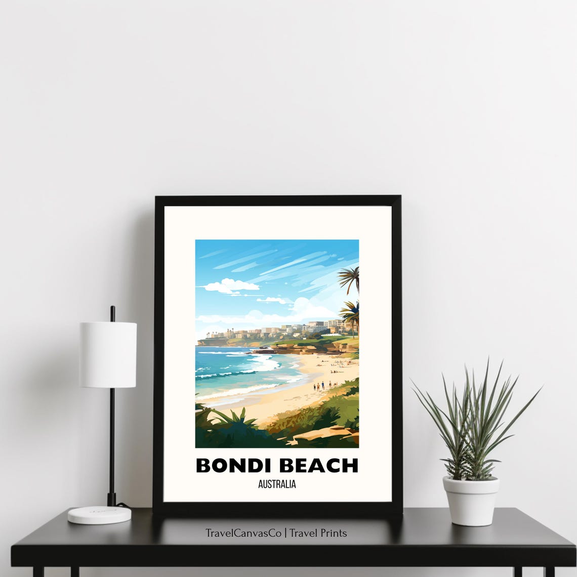 Bondi Beach Australia Sunny Turquoise Shoreline Travel Poster - Image 3