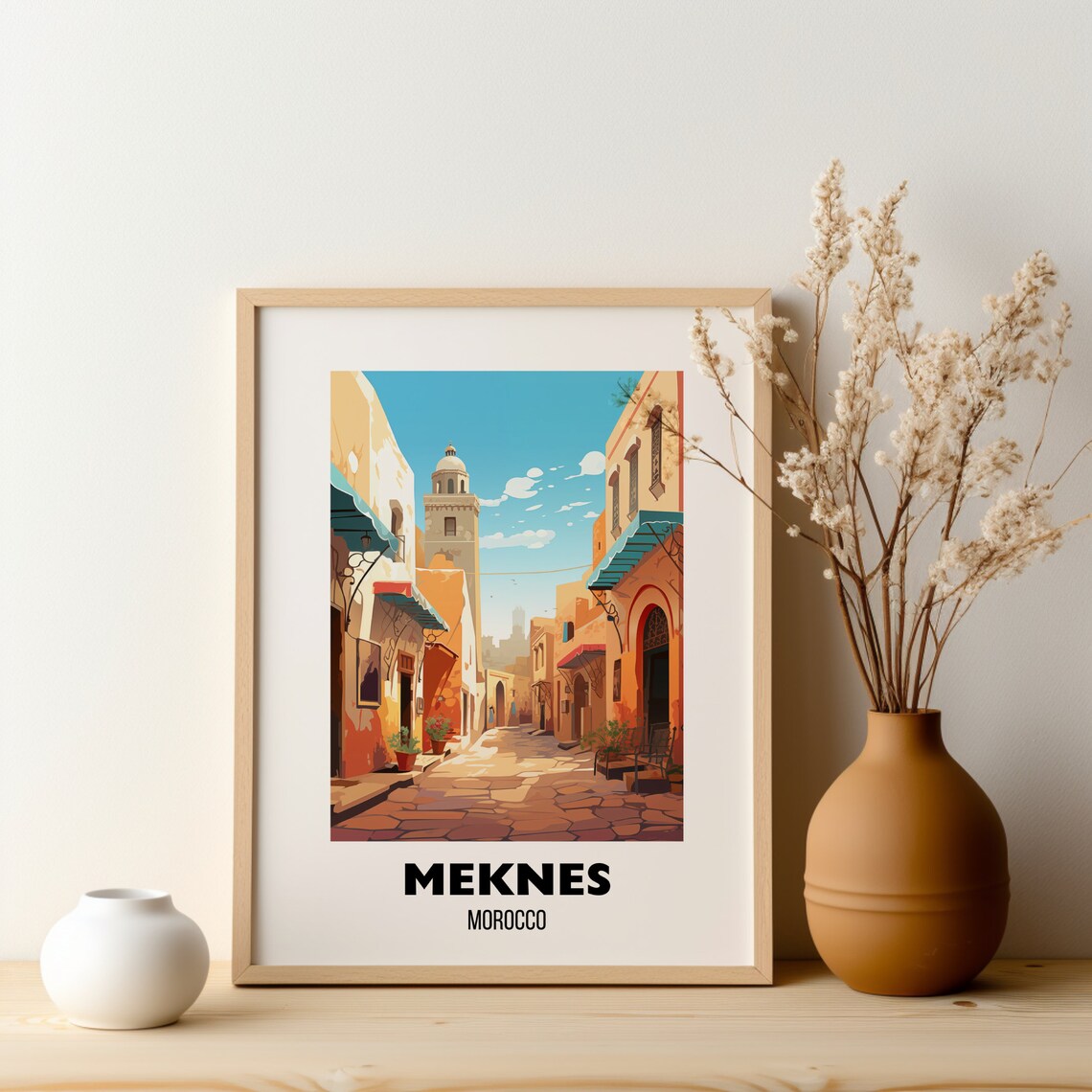 Meknes Morocco Medina Old Town Street Charming Travel Poster - Image 2