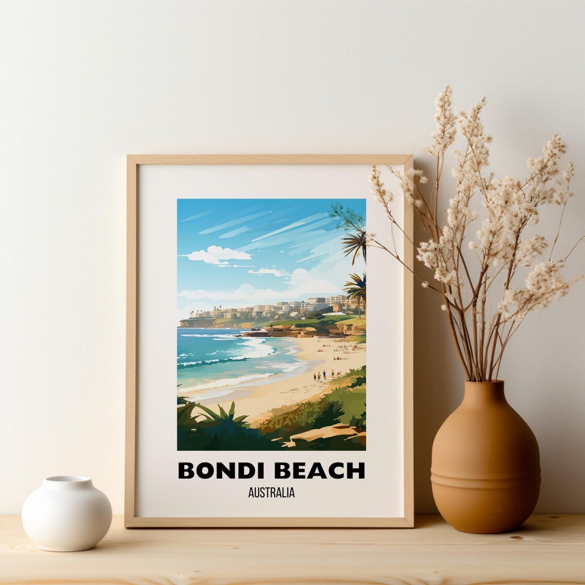 Bondi Beach Australia Sunny Turquoise Shoreline Travel Poster - Image 2