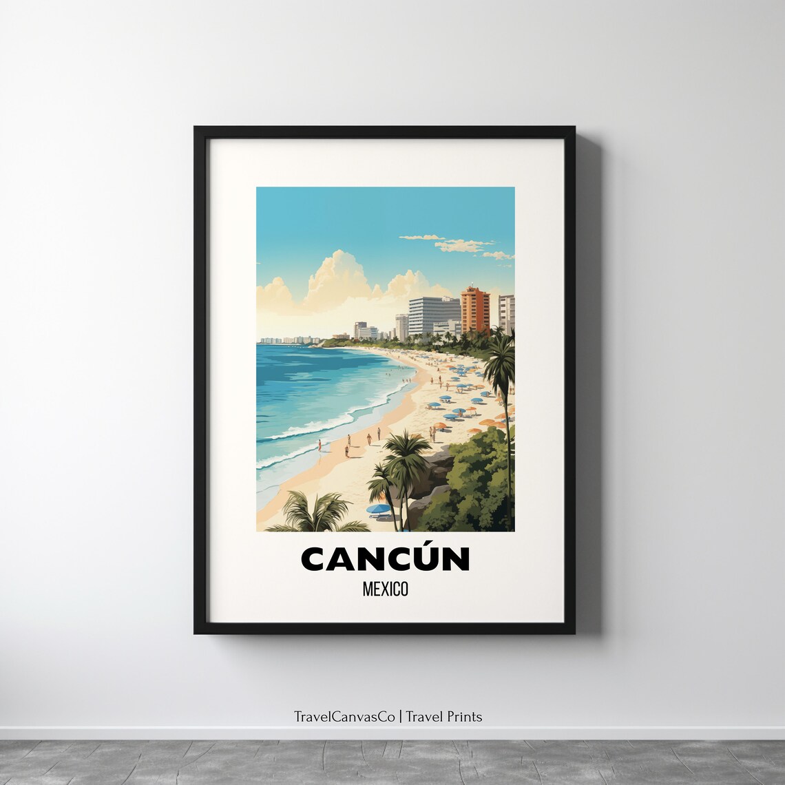Cancun Travel Poster, Mexico City Wall Art