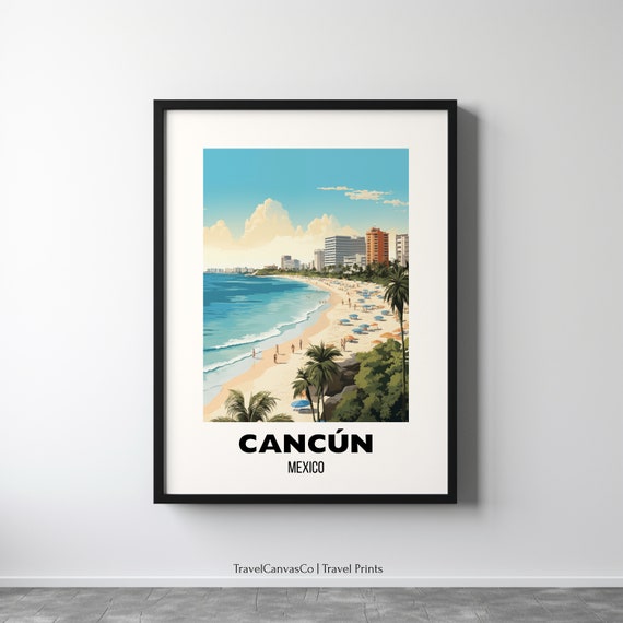 Cancun Travel Poster, Mexico City Wall Art