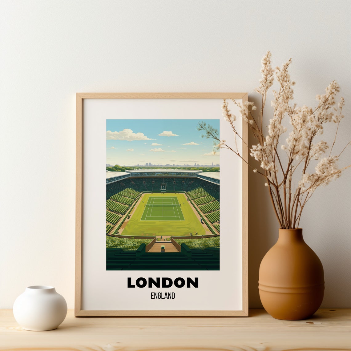 Grand Slam Tennis Wall Art London England Tennis London Travel Print Tennis Artwork Gift Grand Slam Poster Print Grass Court Home Decor - Image 2