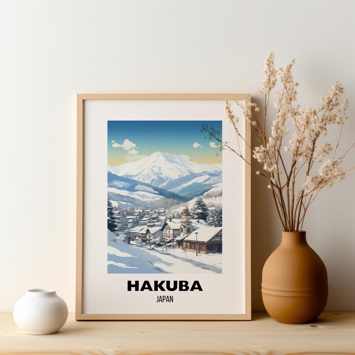 Hakuba Japan Ski Resort Travel Poster, Alpine Decor - Image 2