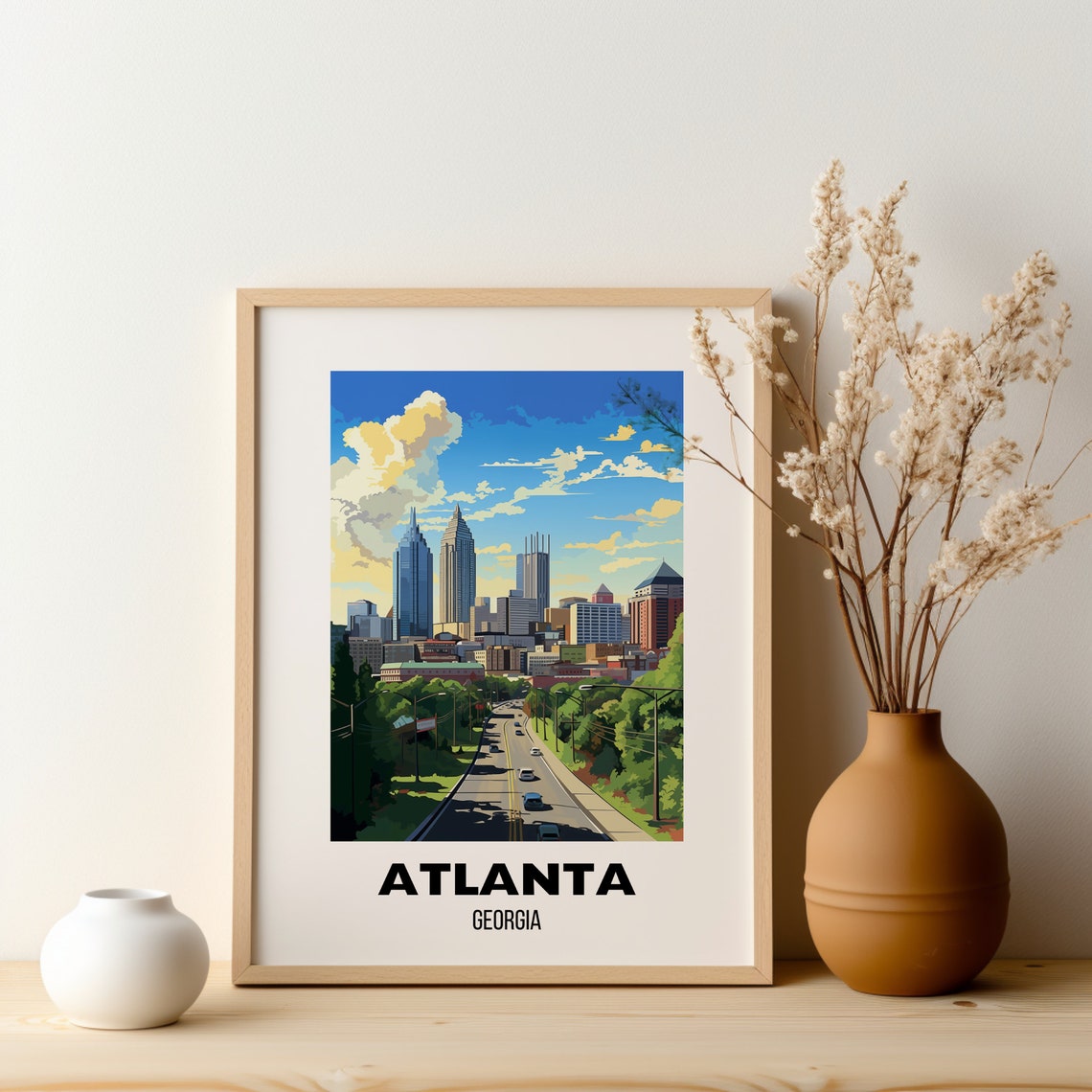 Atlanta Georgia Skyline Highway Sunny Summer Day Travel Poster - Image 2