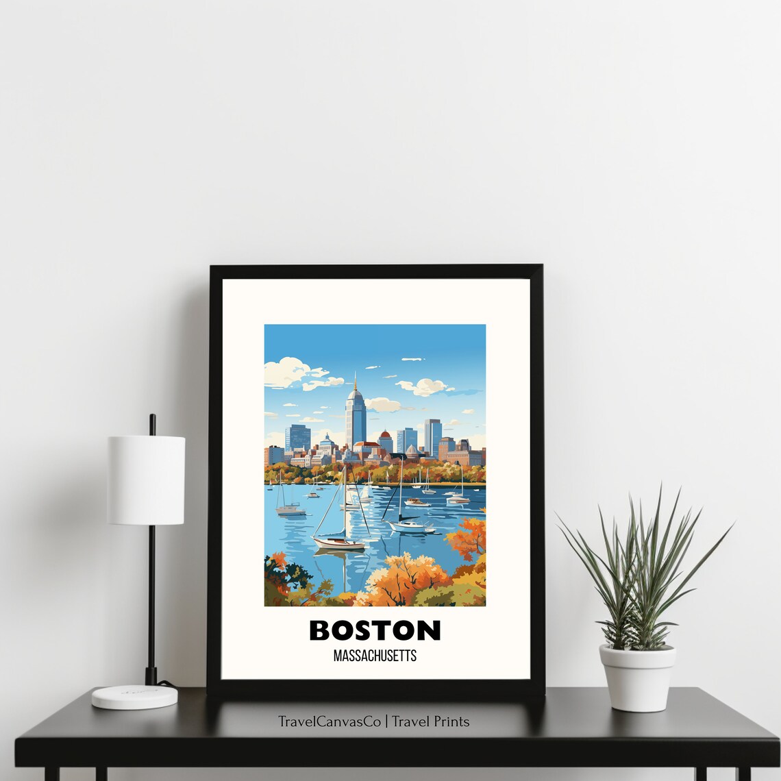 Boston Travel Poster, Massachusetts City Art Print - Image 3