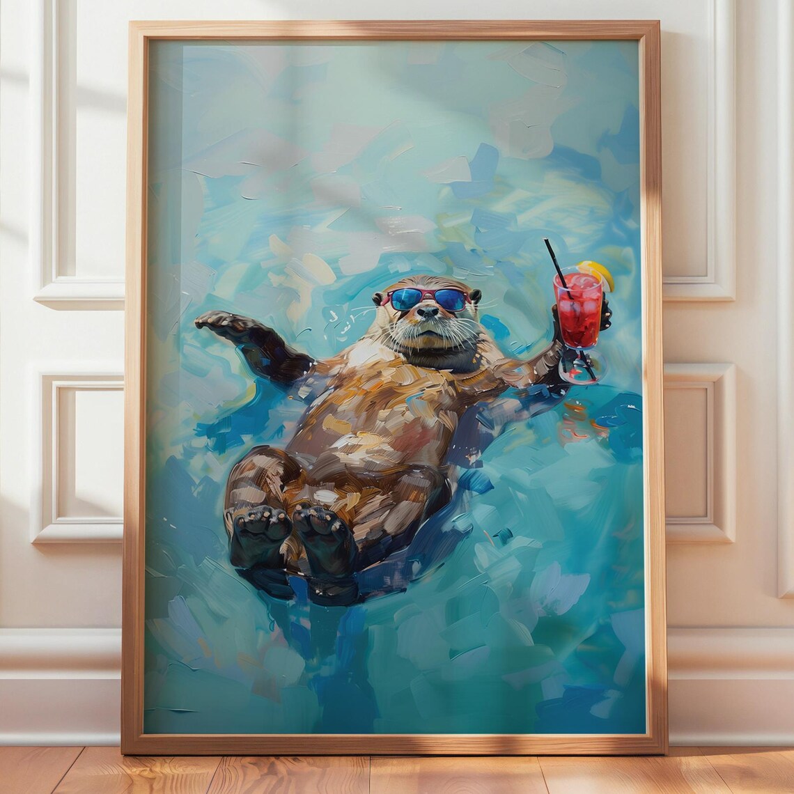 Sea Otter Art Print, Ocean and Beach Decor
