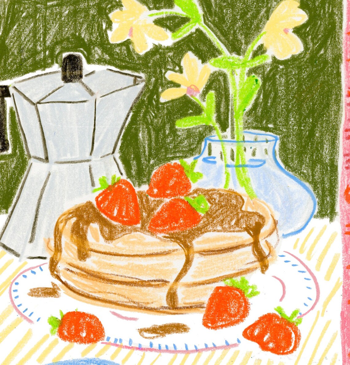 Still Life With Pancakes Art Print, Kitchen Wall Art - Image 2