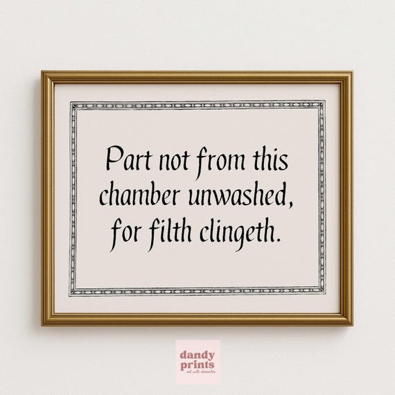 Medieval Bathroom Sign Funny Toilet Restroom Wall Art Print