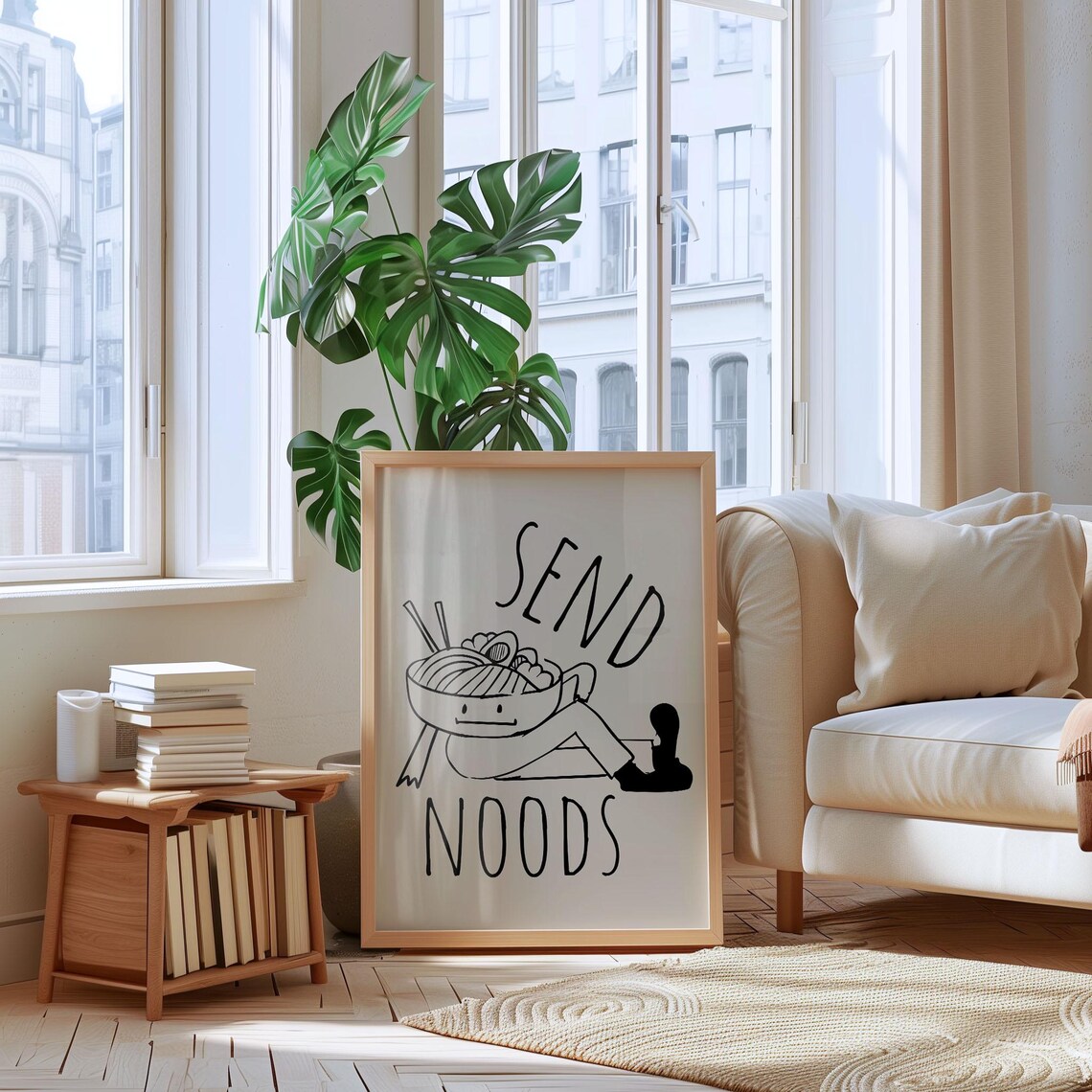 Send Noods Print Funny Wall Art Minimalist Poster Line Drawing - Image 2