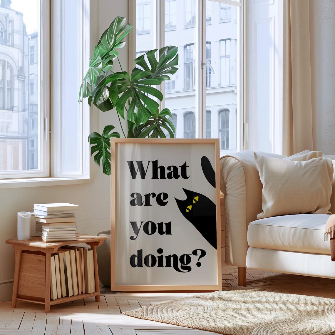 What Are You Doing Funny Cat Poster - Image 3