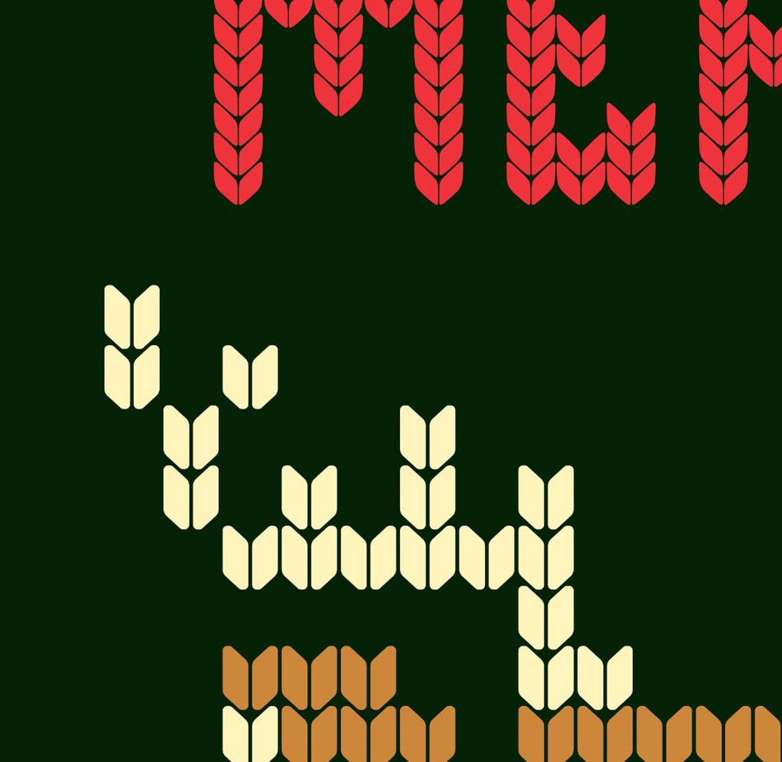 Merry Christmas Knit Reindeer Sweater Style Festive Holiday Poster - Image 2