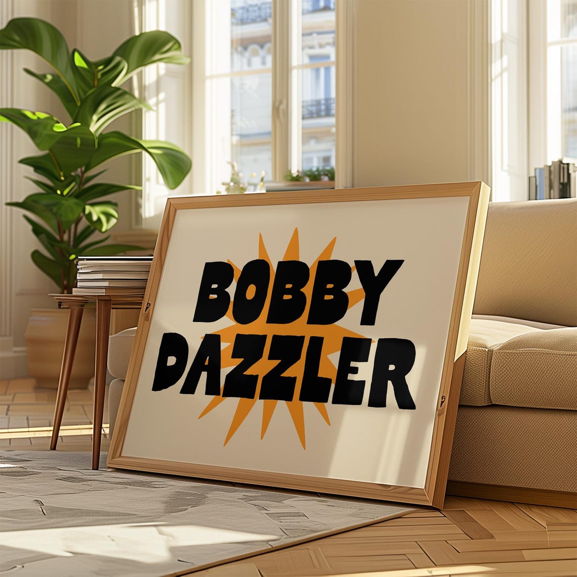 Bobby Dazzler British Slang Quote Bold Retro Starburst Poster