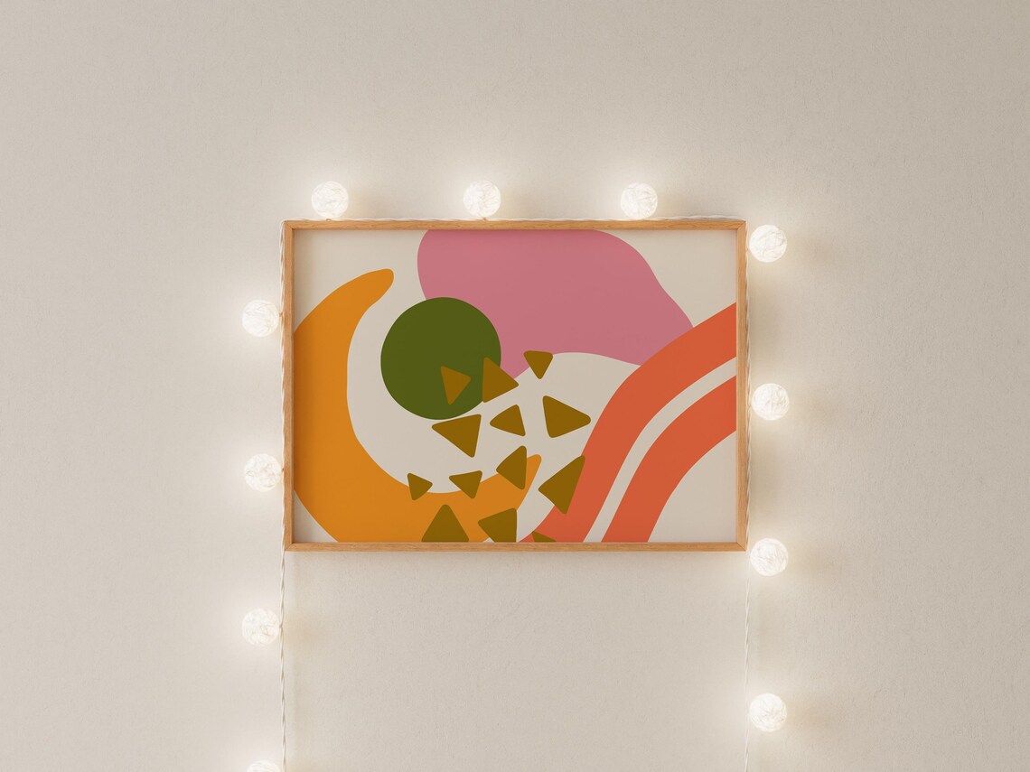 Colourful Abstract Horizontal Poster, Vibrant Gallery Wall - Image 3