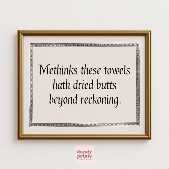 Funny Bathroom Print Medieval Toilet Humor Art