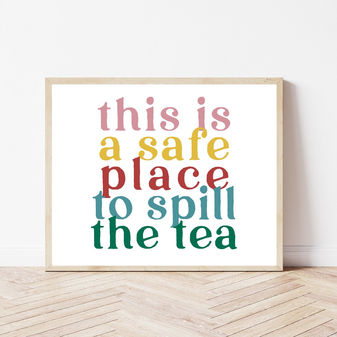Spill The Tea Sign Therapist Office Wall Art Print