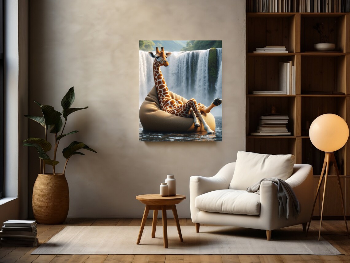 Whimsical Giraffe Waterfall Art For Every Space - Image 2