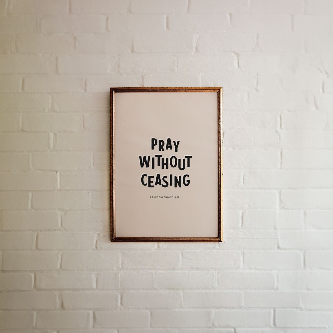 1 Thessalonians 5 17 Pray Without Ceasing Playful Beige Bible Poster - Image 4
