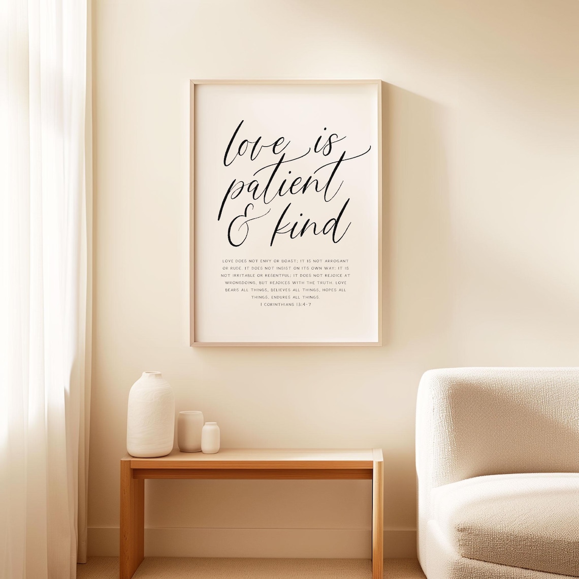 1 Corinthians 13 Bible Verse About Love Art Print - Image 3