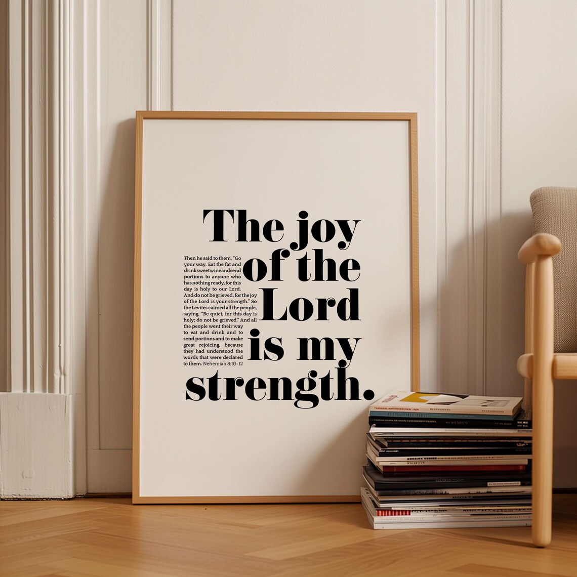 The Joy Of The Lord Is My Strength Nehemiah 8 10 Bold Serif Verse Poster - Image 5