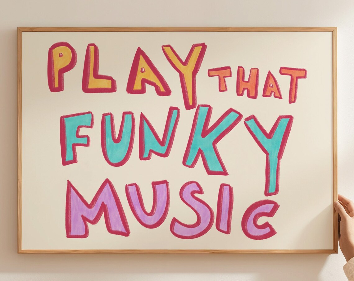 Play That Funky Music Mid-Century Typography Print - Image 3