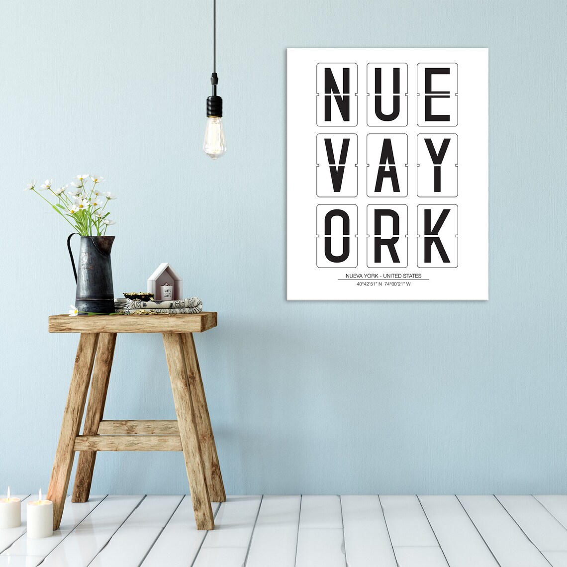 Nueva York Spanish Print, City Map Coordinates - Image 2