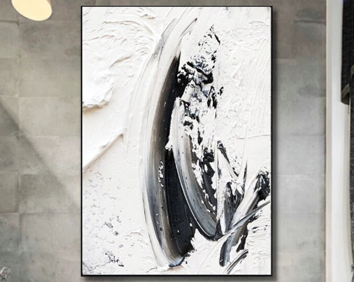 Black and White Textured Abstract Wall Art Print - Image 6
