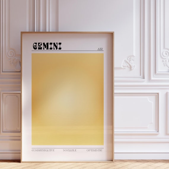Gemini Aura Zodiac Poster Aesthetic Wall Art Astrology Gifts Manifestation Gemini Gift Teen Room Decor Spiritual Gifts Zodiac Print