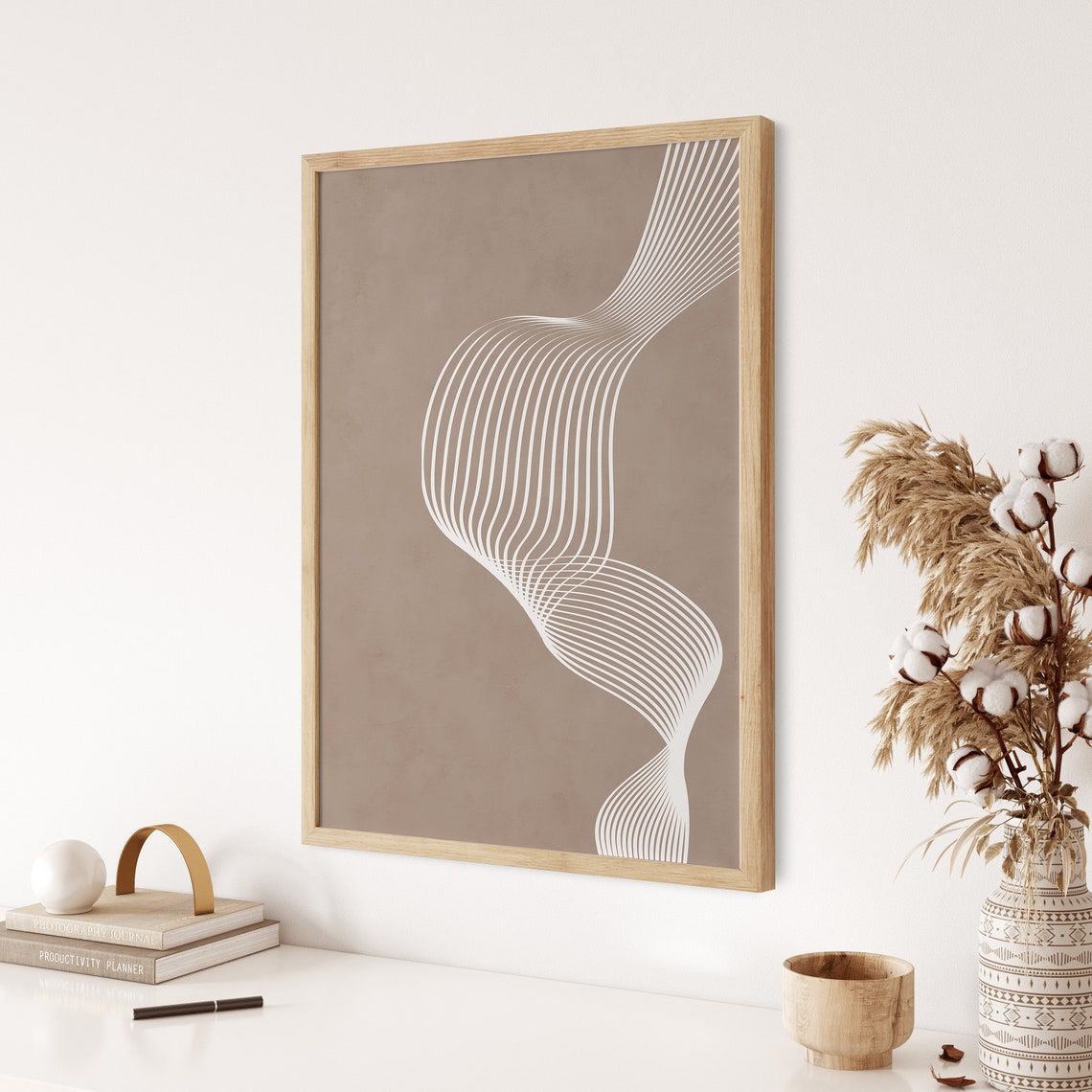 Boho Line Art Neutral Minimalist Poster - Image 3