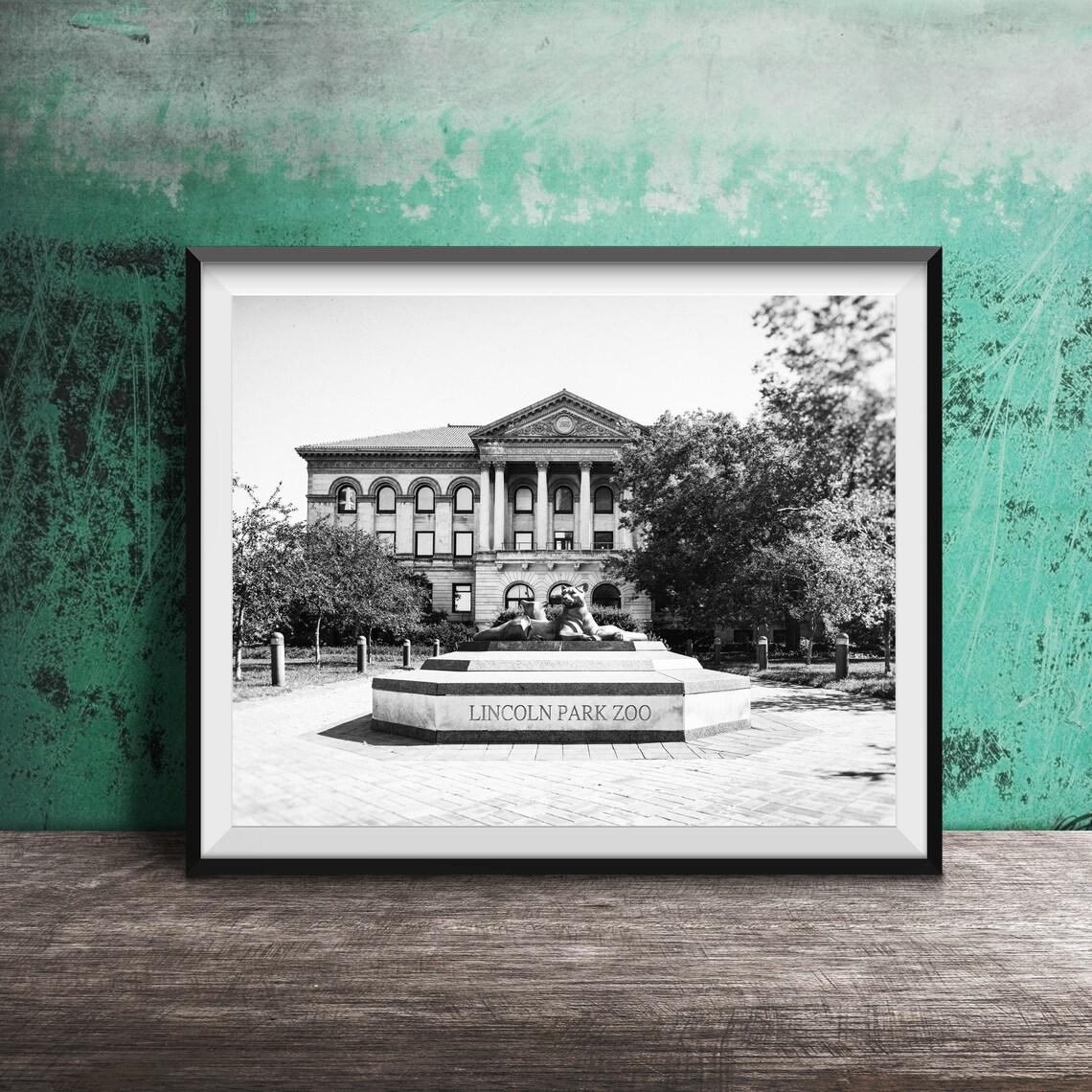 Lincoln Park Zoo Lion Statues Entrance Chicago Photography Poster - Image 2