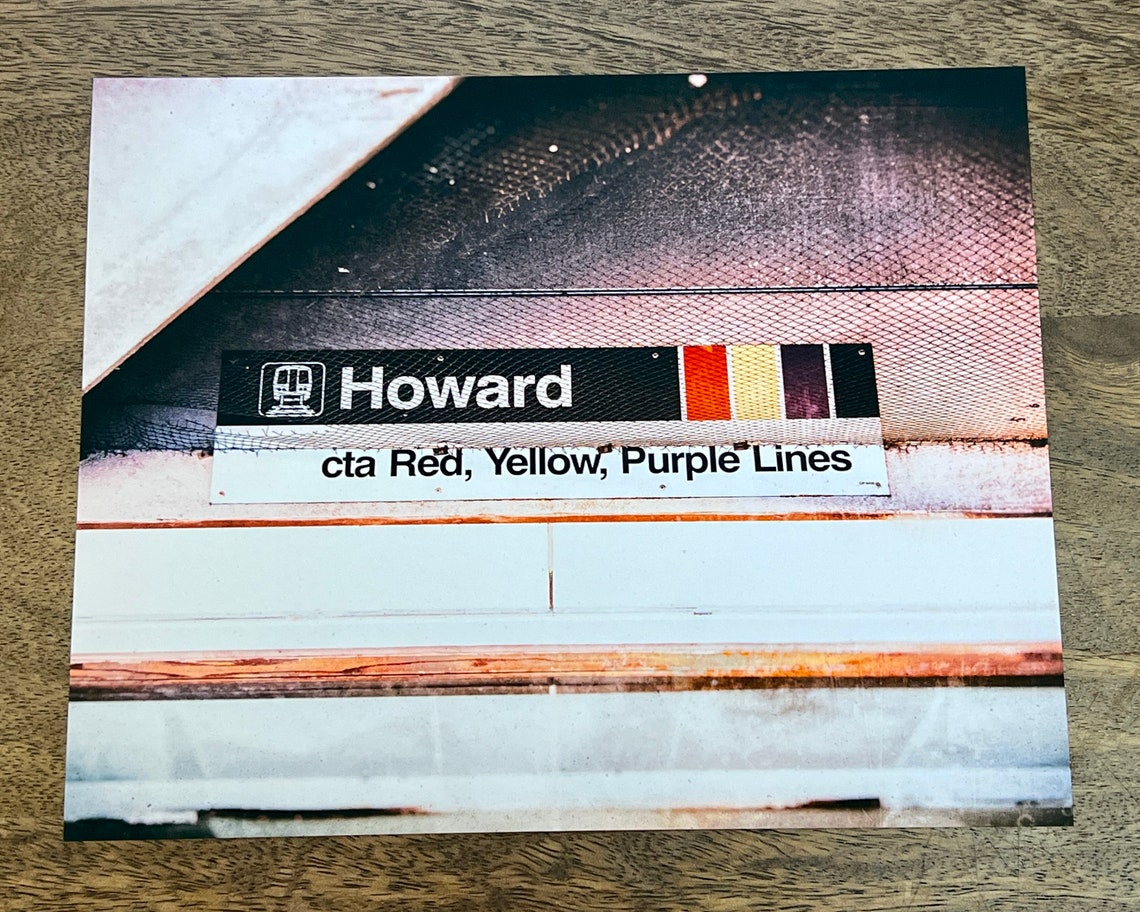 Howard CTA Station Red Yellow Purple Lines Sign Chicago Poster - Image 2