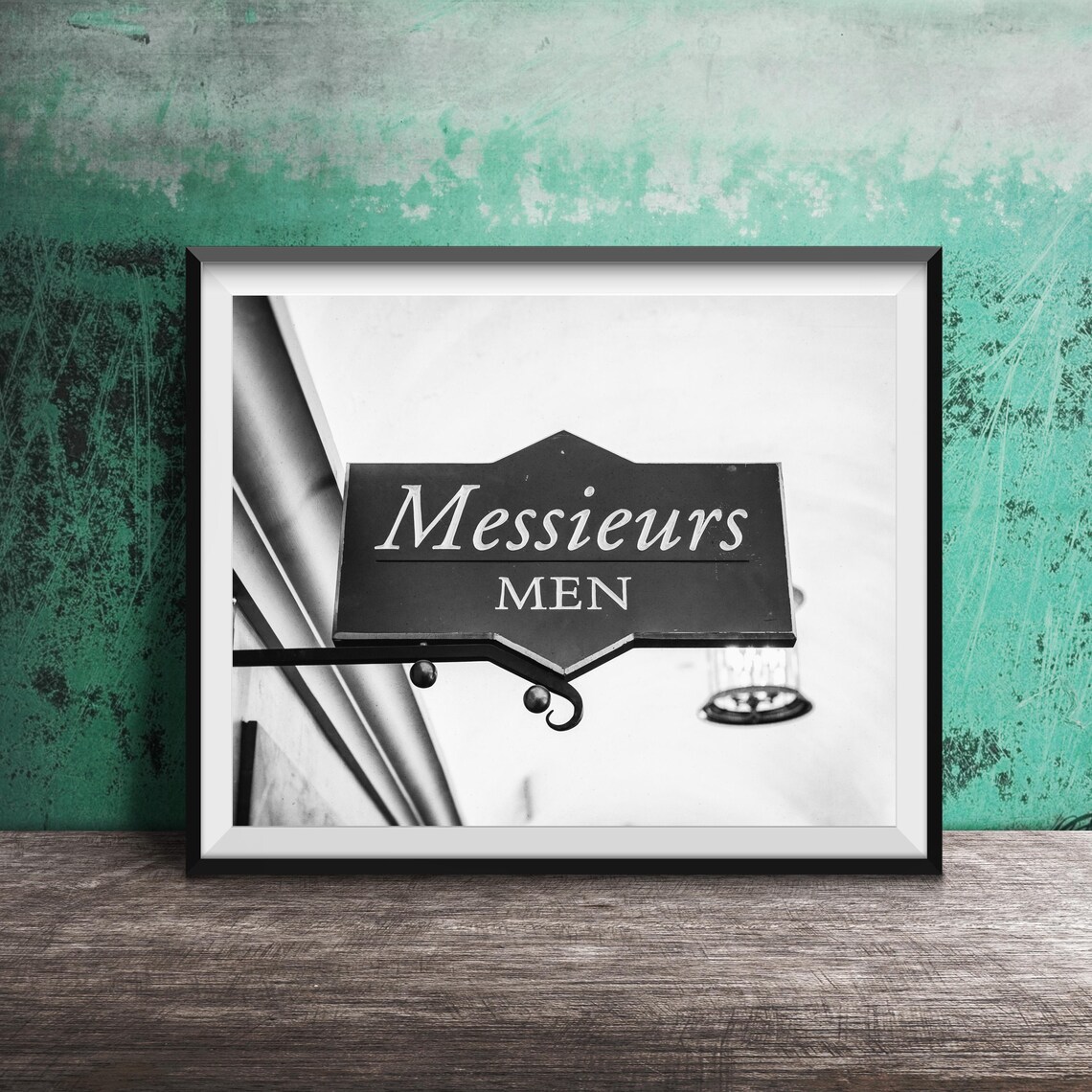Messieurs French Mens Restroom Elegant Sign Photography Poster - Image 2
