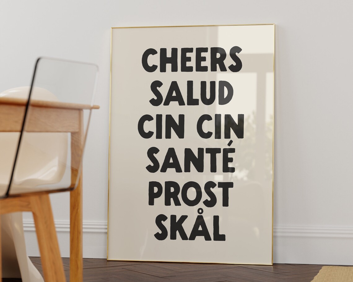 Cheers Cin Cin Bar Cart Kitchen Art Print