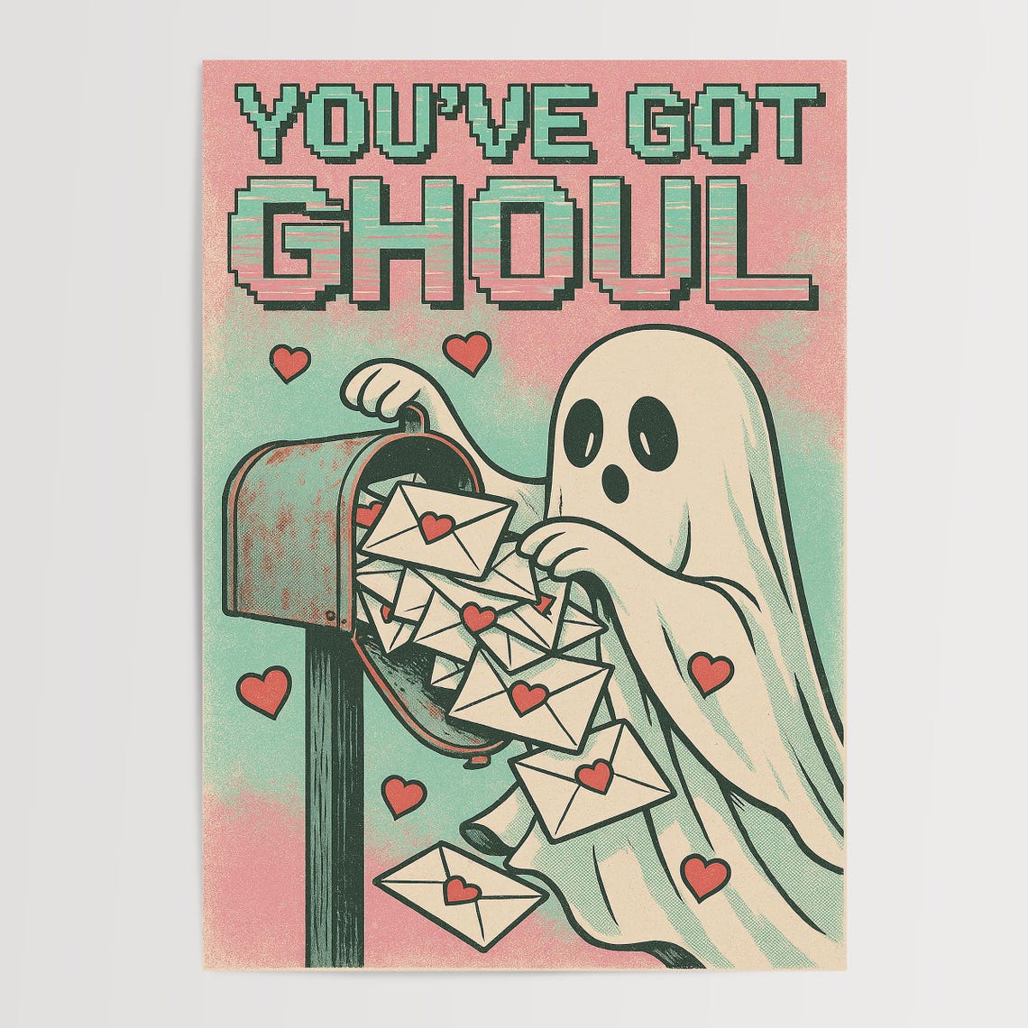 Youve Got Ghoul Poster Retro Halloween Print Spooky Valentines Art