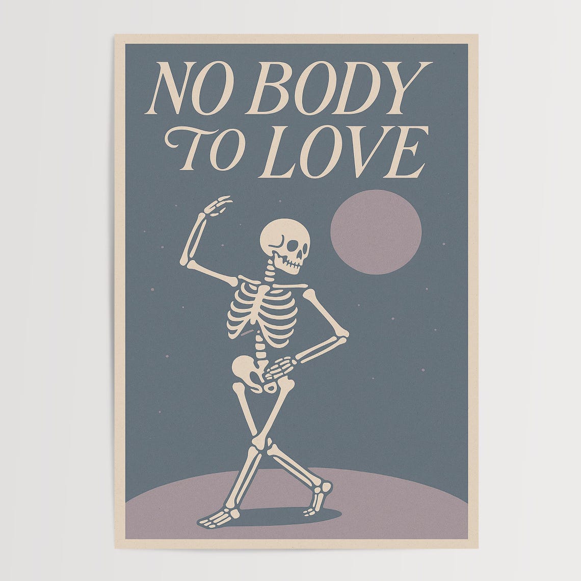 Skeleton Poster Funny Emo Goth Halloween Decor