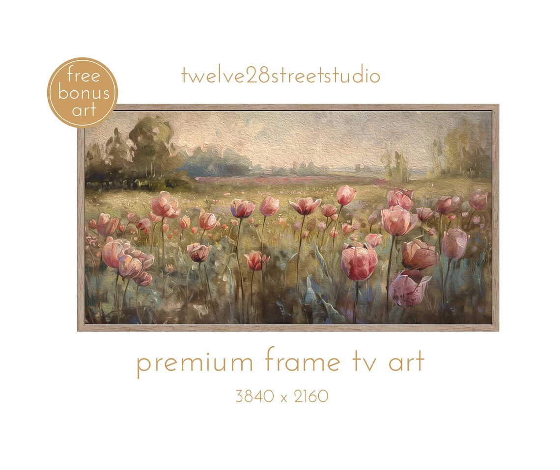 Tulip Field, Spring Botanical Flowers Poster Print