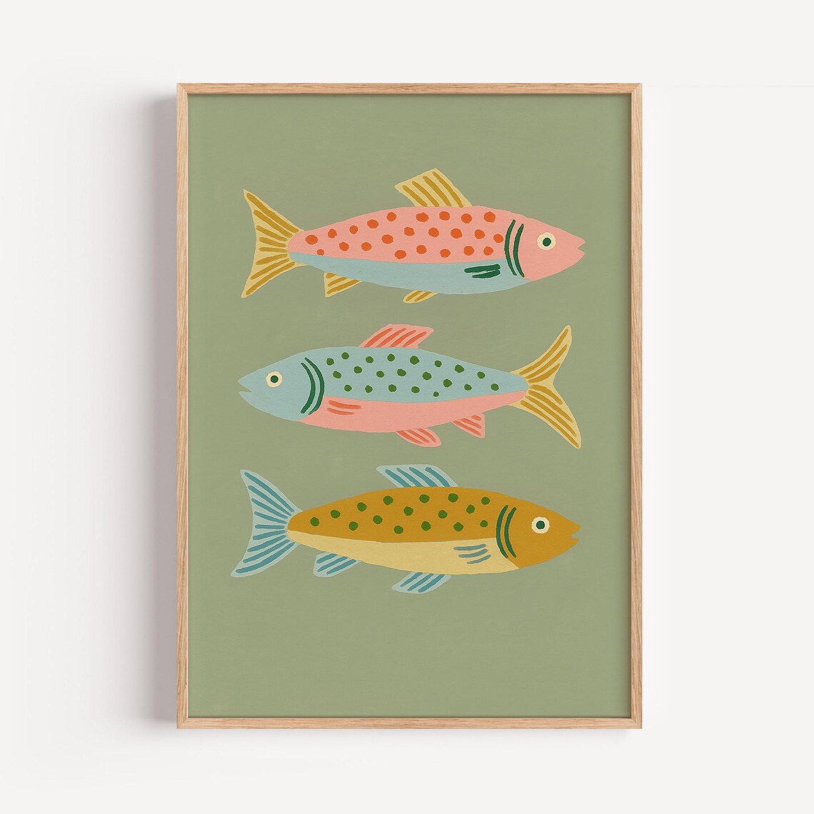 Colorful Fish Print, Whimsical Kids Room Art