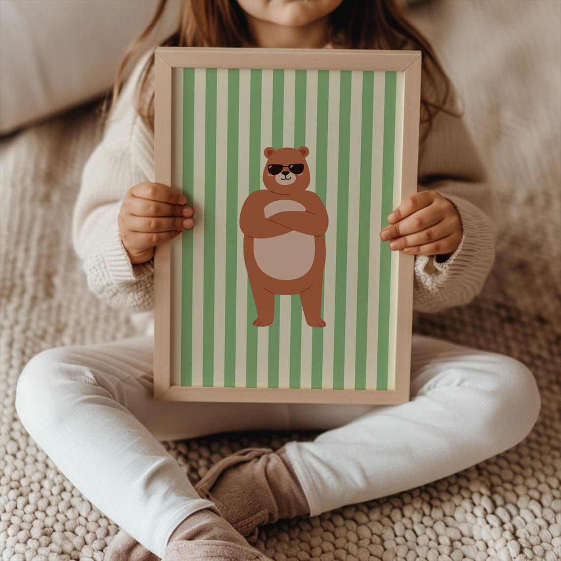 Cool Bear Poster Minimalist Animal Wall Art Fun Kids Room Or Nursery Decor Rolled Posters
