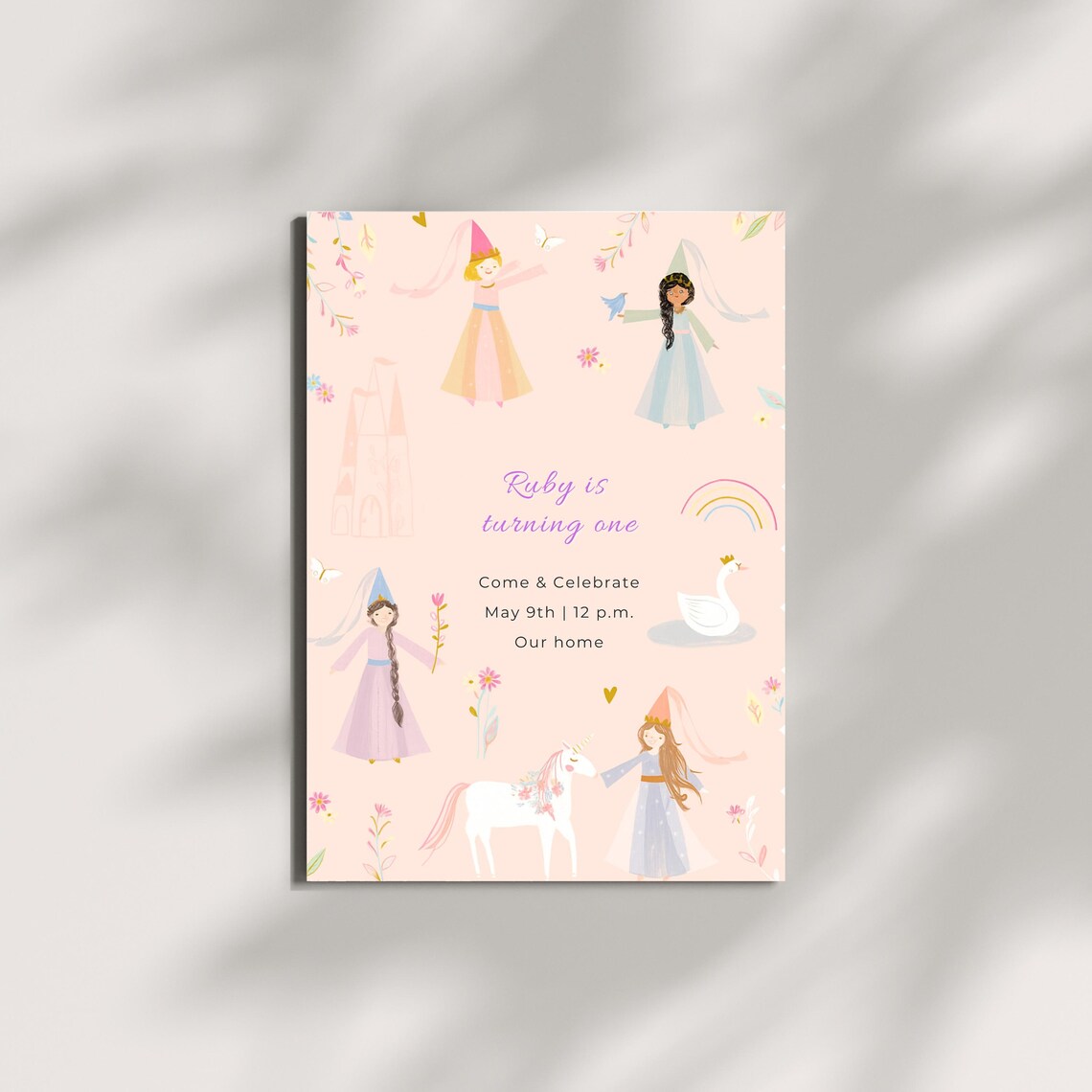 Whimsical Princess Party Invite Birthday Template
