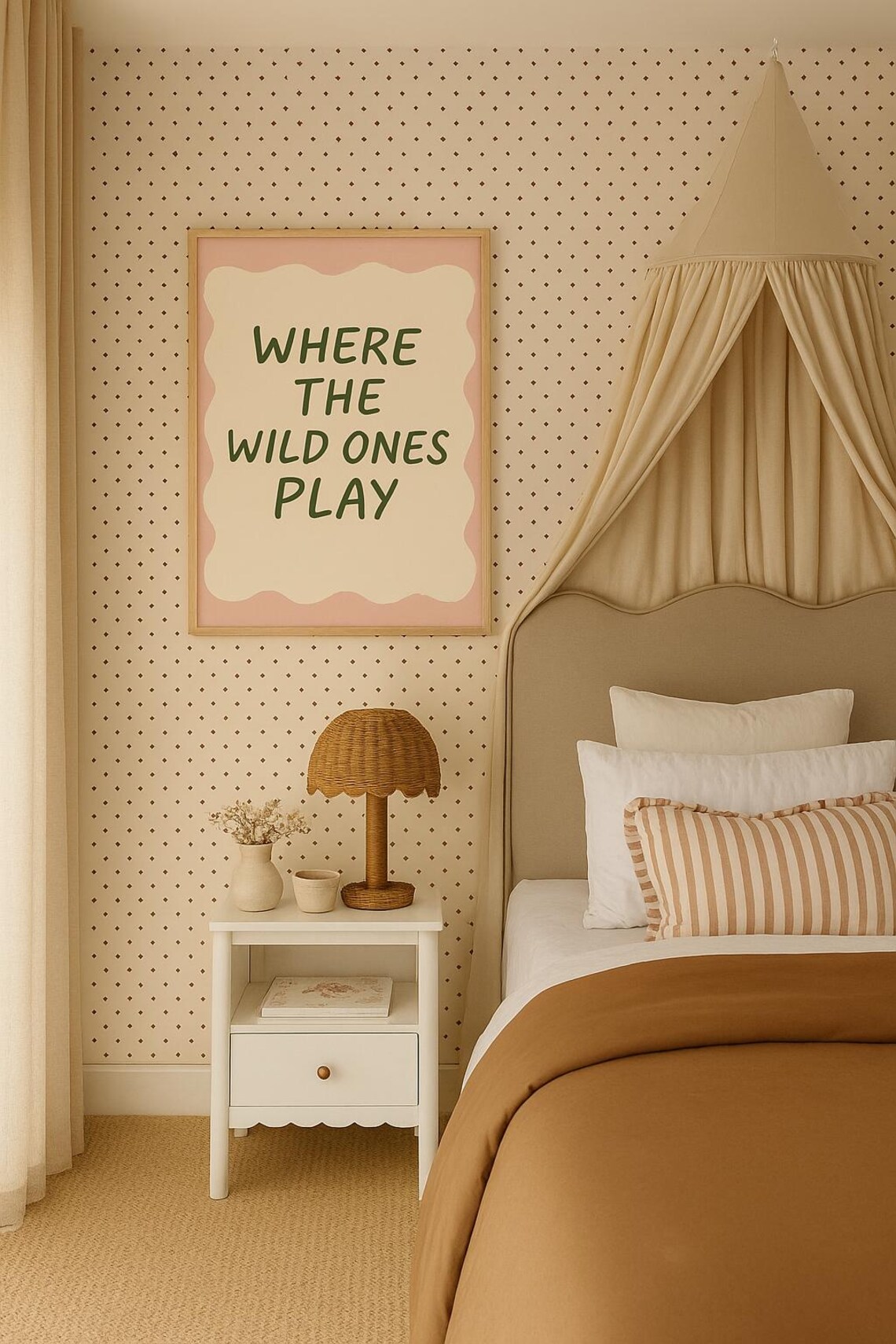 Where The Wild Ones Play Kids Room Whimsical Nursery Quote Wall Art