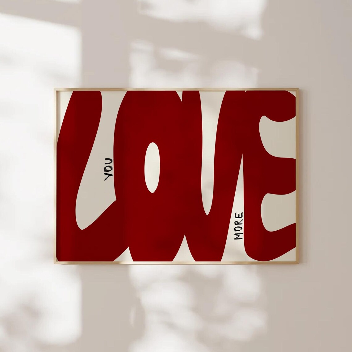 Love You Retro Art Print, Apartment Wall Decor