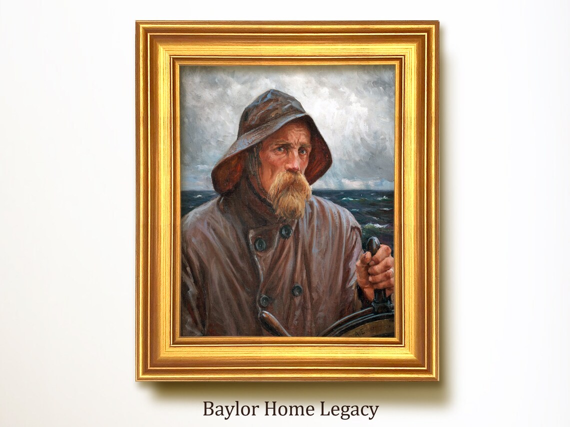Sea Captain Portrait, Vintage Nautical Wall Art Print