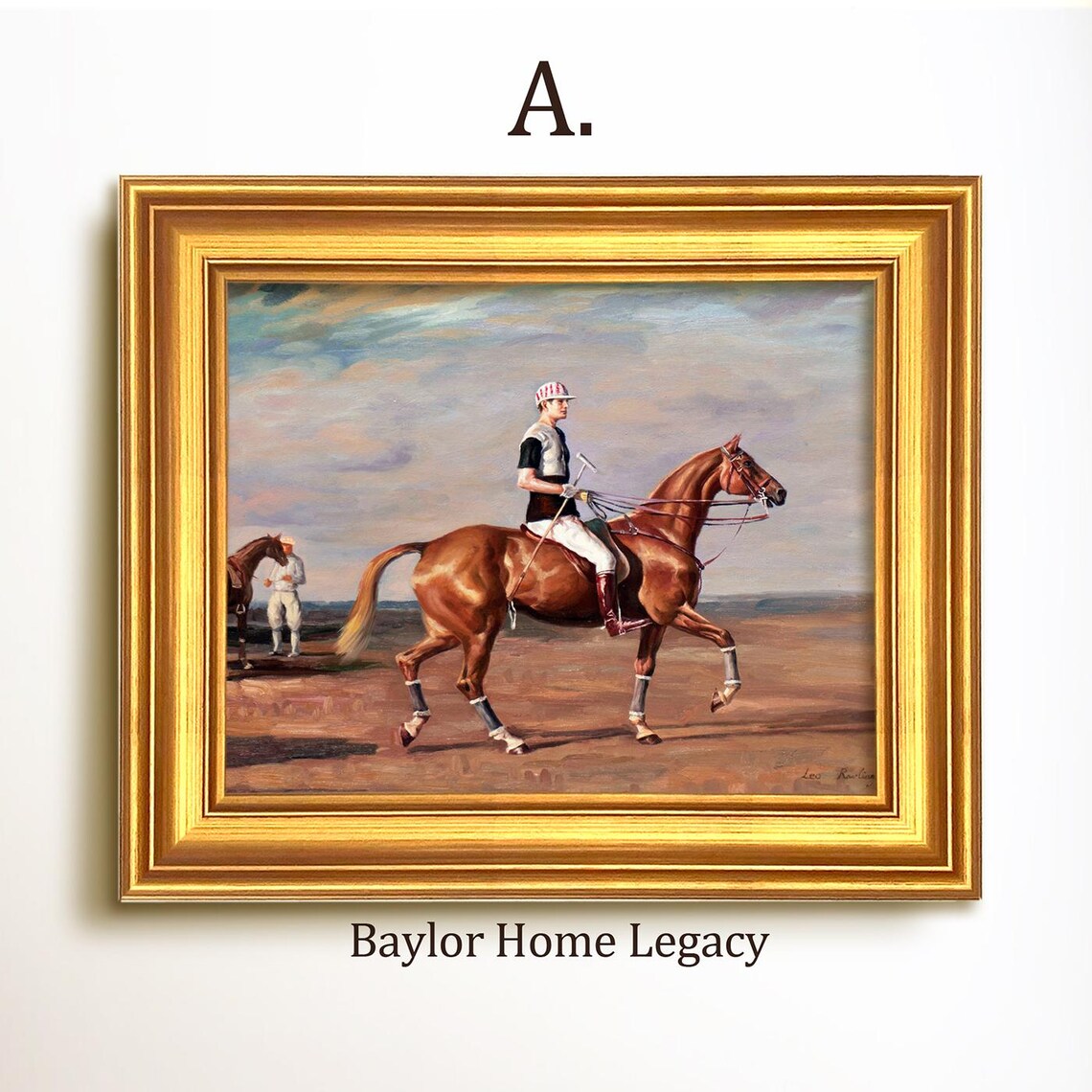 Polo Player Oil Painting Fine Art Poster Print - Image 5