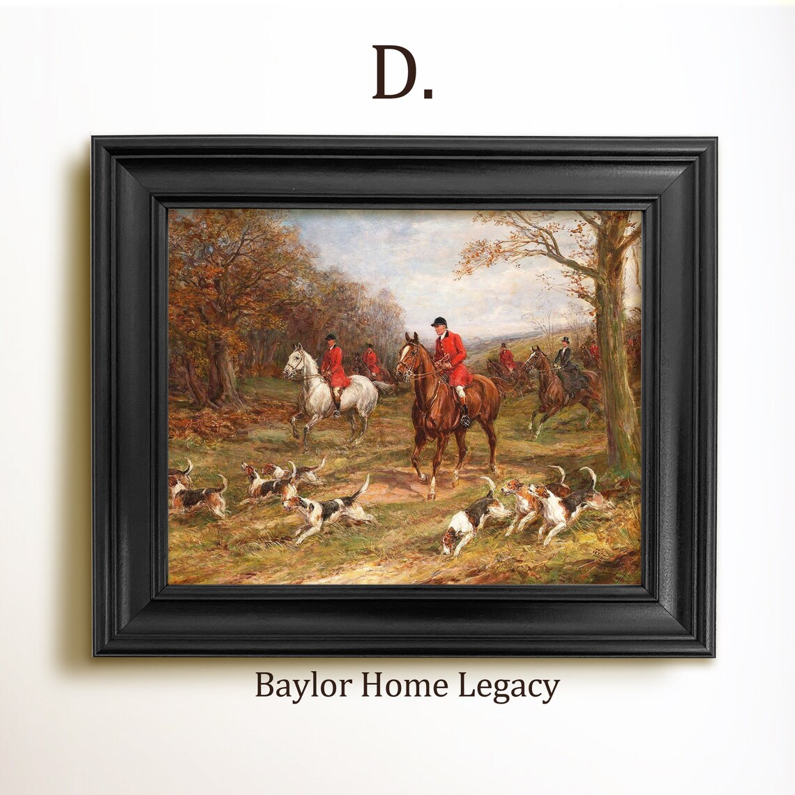 Fox Hunting Oil Painting, Classic Equestrian Art Print - Image 2