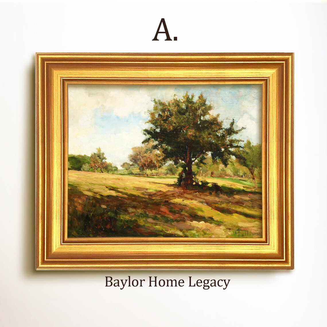 Vintage Countryside Landscape Oil Painting Art Print - Image 5