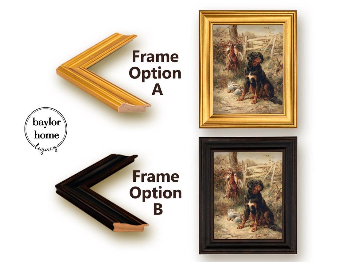 Framed Gordan Setter With Days Catch Hunting Dog Oil Painting Print Vintage Country Farmhouse Bird Dog Wall Art For Cabin - Image 5