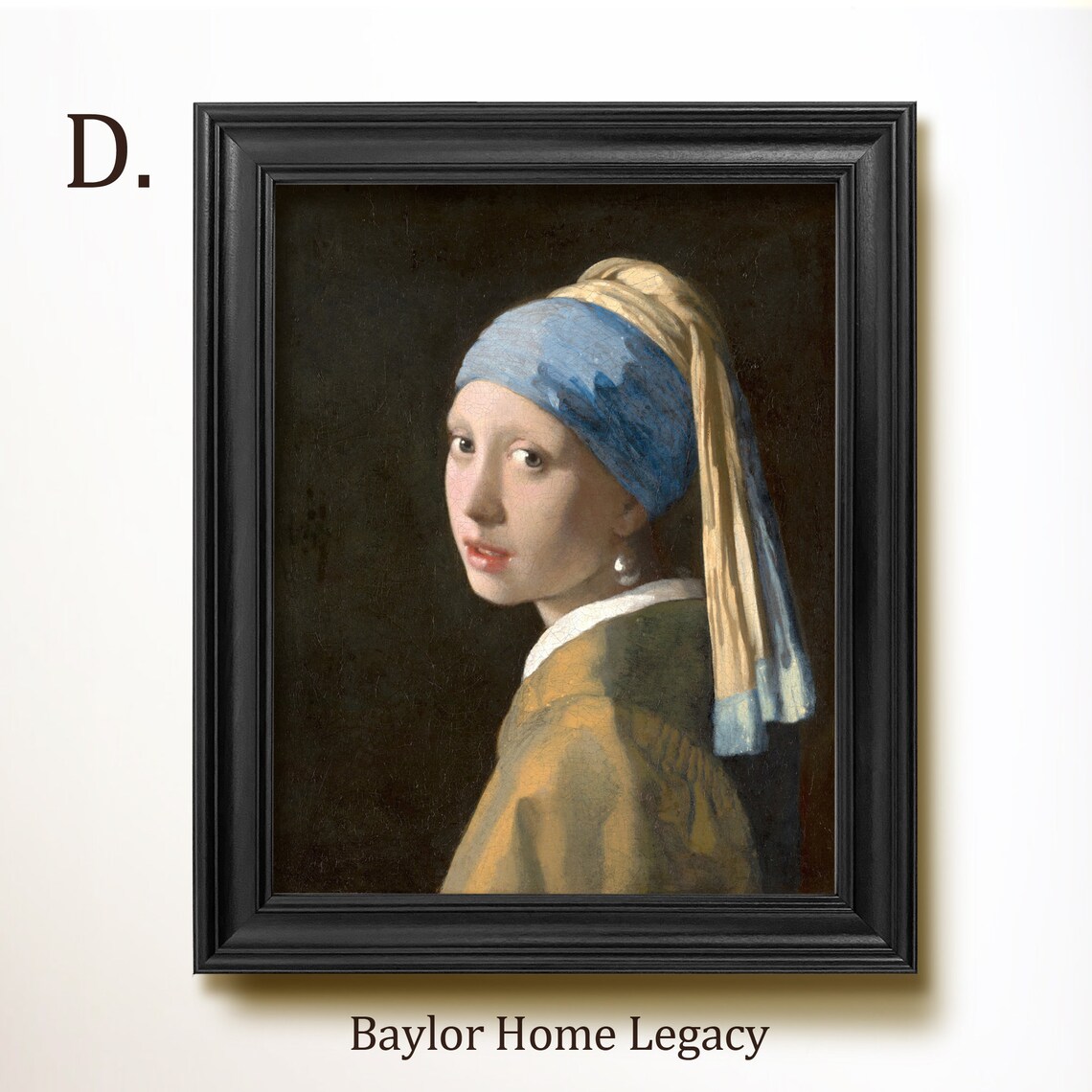 Girl with a Pearl Earring Vermeer Famous Dutch Portrait Fine Art Poster - Image 2