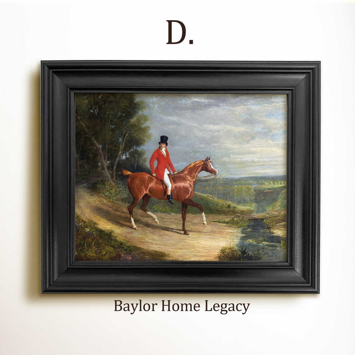 Vintage English Equestrian Landscape Art Print - Image 2