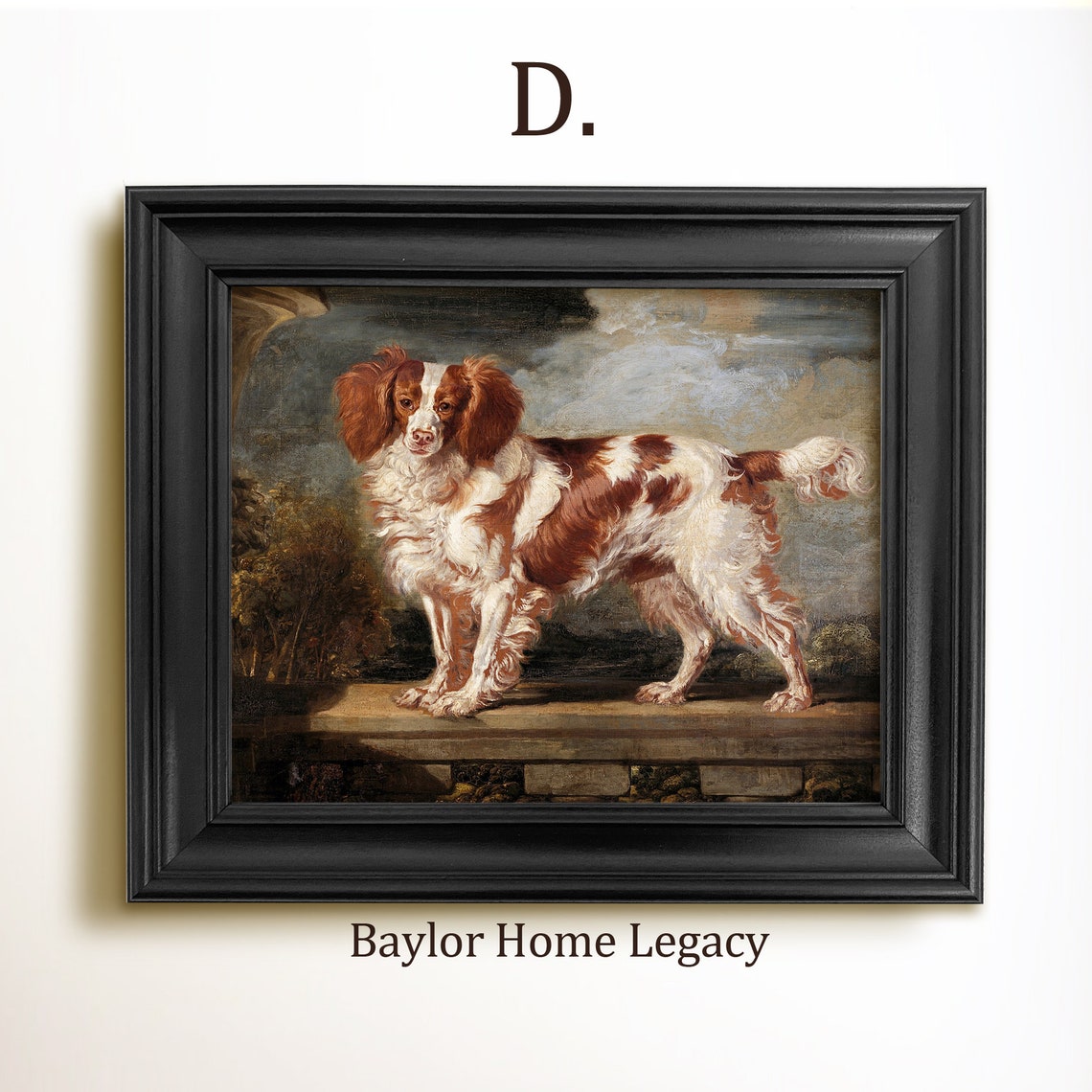 Cavalier King Charles Spaniel Standing Vintage Toy Dog Portrait Poster - Image 2