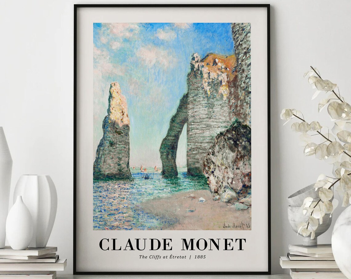 Claude Monet The Cliffs At Etretat 1885 Impressionist Coastal Art Poster